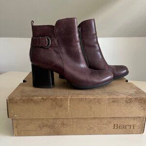 Born Gillian Burgundy Ankle Boots